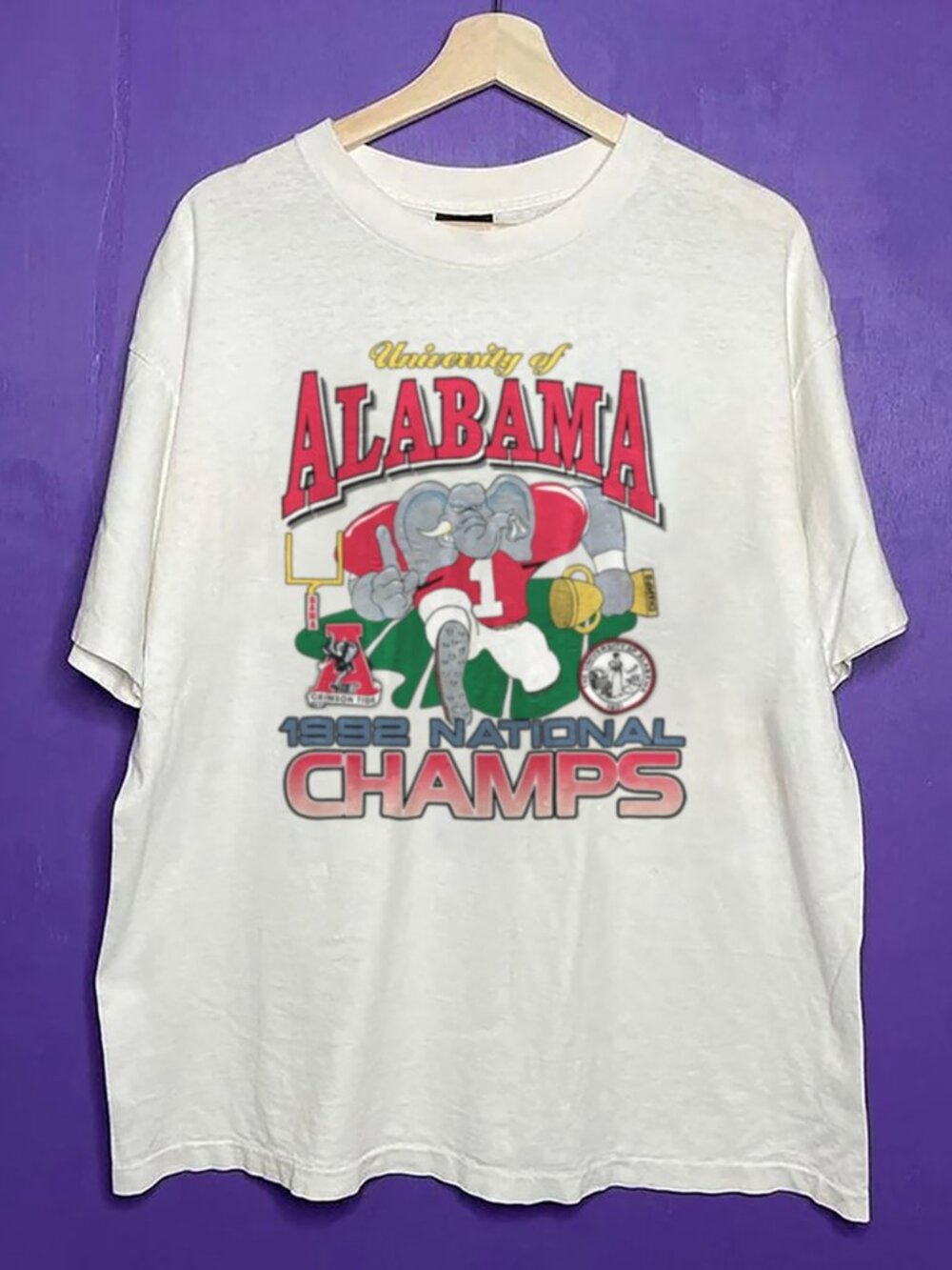 Vintage 1992 Alabama Crimson Tide Champ Shirt, University of Alabama NCAA Tee